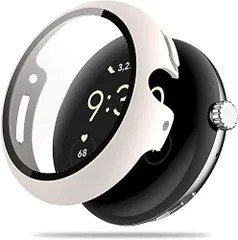 ホワイト Google Pixel Watch 2Pixel Watch 1 用 ケース 保護 ガラスフィルム 一体型 PC+TPE材質 二重構造 全面保護 超薄型 高耐久 装着簡単 耐衝撃 対応 Google Pixel Watch 21保護ケース 高透過率