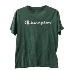 Champion 半袖 プリント Tシャツ M グリーン チャンピオン フロントプリント クルーネック 古着卸 アメリカ仕入 a707-5788