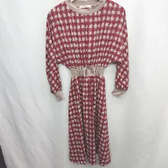 ◇ Θ STRAWBERRY-FIELDS ストロベリーフィールズ 柄あり 長袖 膝下丈 ワンピース サイズ表記なし レッド系 レディース E  【1505220009219】