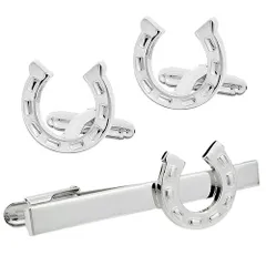 蹄鉄 馬蹄 カフス＆ネクタイピンセット カフスボタン ネクタイピン