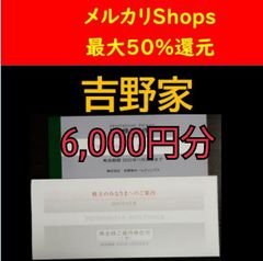 吉野家　株主優待　6,000円分