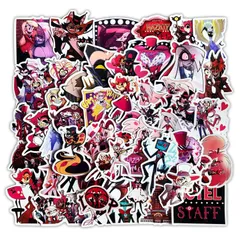 【在庫セール】ハズビンホテル ステッカー50枚セット 人気アニメキャラクター防水デカール 漫画シールパック おしゃれ DIY装飾ステッカー 車 水筒 For 旅行箱 ノート パソコン ギター ヘルメット バイク 装飾 日記 文房具 誕生日 プレゼント