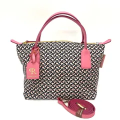 ◆ROBERTA PIERI◆ロベルタピエリ ミニダッフル タタミ柄 トートバッグピンク ナイロン レザー