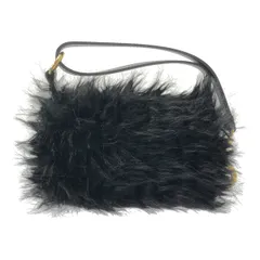 【美品】  sacai / サカイ | 2023AW | Small Pochette Faux Fur 2Way スモールポシェット フェイクファー ハンドバッグ | ブラック / ゴールド | レディース