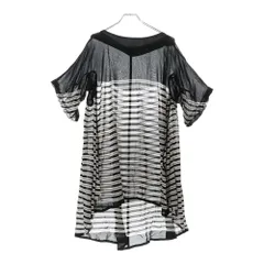 UNDERCOVER (アンダーカバー) 11SS シースルー ボーダー シフォン 半袖ワンピース ブラック/ホワイト レディース G1404
