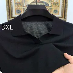 [3XL]メンズ ファッション 服  オシャレ シンプル 大人 かっこいい 大きいサイズ ストリート 紳士服 夏 薄手 ハイエンド カモメ 襟 半袖 細 線 ニット ポロ シャツ T シャツ Vネック