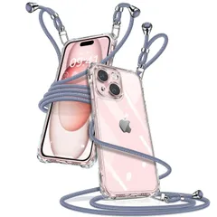 【数量限定】ショルダー アイフォン15plus スマホケース iPhone15plus クリア カバー 肩掛け 斜めかけ ケース 縄掛けケース 透明 薄型 軽量 Plus TPU 携帯ケース 紐付き 15 斜めがけ 織りストラップ付き 長さ調整可能 取り外し可