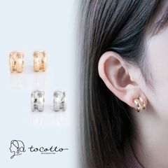 イヤリング フープ イヤリング リング レディース 【tocotto】（トコット）【公式】シリコンキャップ付 リング ニッケルフリー 金属アレルギー対応 tw-CNE-6 tocotto（トコット） ピアス レディース 韓国ピアス【tw-cne-6】