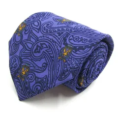 ランバン ブランド ネクタイ シルク ペイズリー柄 総柄 PO メンズ ネイビー LANVIN 【中古】