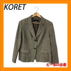 KORET コレット アウター テーラードジャケット ポケット フォーマル シンプル レディース グレー 麻