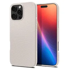 Spigen iPhone 16 Pro Max ケース 米軍MIL規格 ストラップホール マット TPU バンパー 耐衝撃 リキッド・エア ACS07991 (ナチュラル・チタニウム) 1