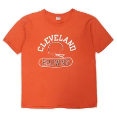チャンピオン Champion 70s 70年代 プリントTシャツ CLEVELAND BROWNS バータグ MADE IN USA アメリカ製 NFL アメフト ヴィンテージ 古着 メンズ カットソー オレンジ XL【中古】