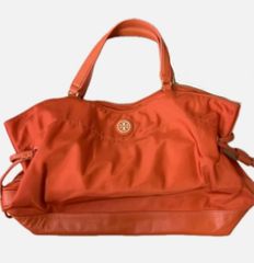 美品 トリーバーチ ショルダーバッグ トート オレンジ ナイロン 