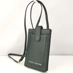 【 MARC JACOBS 】I A-3 マークジェイコブス レザー ロゴメタル サコッシュ  ショルダー / クロスボディ バッグ 斜め掛け 婦人鞄 ダークグリーン系