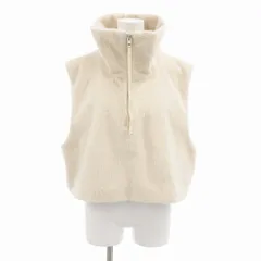ザラ ZARA 美品 フェイクファーベスト プルオーバー ハーフジップ スタンドカラー L ベージュ /FF