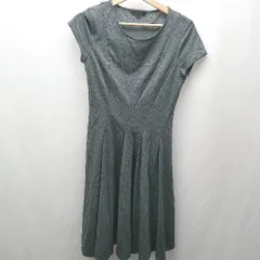 ◇ ◎ ketty 無地　夏向け　フェミニン　シンプル 半袖 膝丈 ワンピース サイズ2 グレー系 レディース E  【1505290014472】