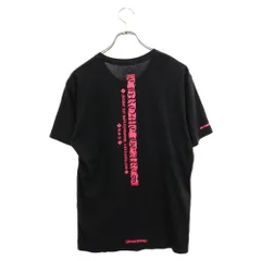 CHROME HEARTS (クロムハーツ) Neon Pink Stripe Logo Tee ネオンピンクストライプロゴ 半袖Tシャツ ブラック/ピンクのサムネイル