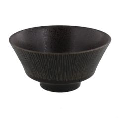 【在庫処分】EAST table(イーストテーブル) お茶碗 11.2cm Rim wire 黒 日本製 飯椀 和食器 食洗機対応 レンジ対応 111-005-02