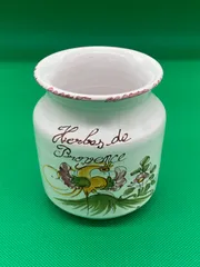 ムスティエ釉の調味料入れ B Moustiers ムスティエ 白釉 花リム オーバル皿 楕円皿 34.5cm