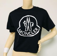 美品★MONCLER・モンクレール レディース ペイントビックアイコンプリント クロップド Tシャツ オーバーサイズ仕立て 2021SSモデル（XS）
