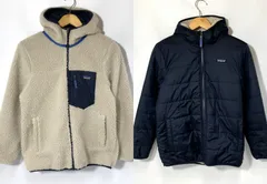 Patagonia 子供用 リバーシブルジャケット STY68095 ボアジャケット フーディー カジュアル 防寒 キッズサイズ  XL パタゴニア アウター A12322◆
