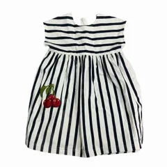 ドルチェ&ガッバーナ ドルガバ DOLCE&GABBANA ワンピース キッズ さくらんぼワッペン ストライプ 白 ホワイト 86-92㎝のサムネイル