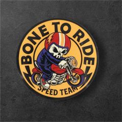 BONE TO RIDEスクータースカル エンブレム 防水反射ステッカー（Sサイズ）