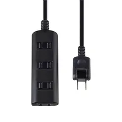 エルパ(ELPA) 扉付タップラン 電源タップ 延長コード 125V 2m 4個口 ブラック WBT-N4020B(BK) 0