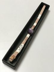 新品 帯締め 正絹/樹脂 帯留め 付き 三分紐 