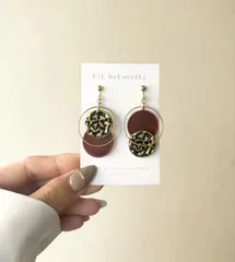 【11/25(sat)12:00~Order Start.】Button color pallet pierce/earring (Pinky brown) [cc]ピヤスイヤリング