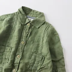 MIOフォロー割ショップメンズバグッタ リネン混 花柄 長袖シャツ アロハシャツ XL相当 極美品