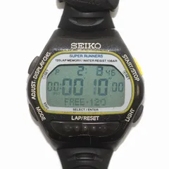SEIKO◆クォーツ腕時計/デジタル/ラバー/ブラック/S650-4000/SUPER RUNNERS//