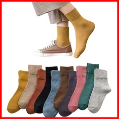 【在庫処分】綿10足セット カラーソックス 女性用くつした コットン レディース レディース カジュアル靴下 室内スポーツ 可愛いソックス 春夏秋冬用 クルーソックス 秋冬 無地 靴下 女子 婦人くつ下 [Yazon] 22-25cm（ギフト）