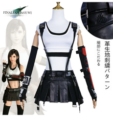 Final Fantasy 7 ファイナルファンタジー FF7 ティファ ロックハート ティファ Tifa コスプレ衣装 イベント ハロウィン 仮衣装 ゲーム キャラー コスチューム  ウィッグ付