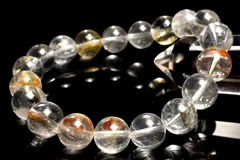 【１点物】希少内包◇マダガスカル産 ライモナイト＆マーカサイトインクォーツ　10mm　ブレスレット パワーストーン 天然石 _MA7732