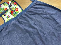 FEILER フェイラー風 フラワー刺繍 エプロン