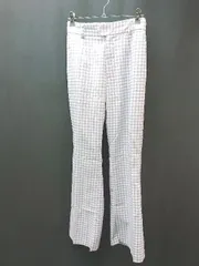 ◇ NICECLAUP パンツ ギンガムチェック ウエストゴム テーパードパンツ サイズM パープル/ホワイト レディース E  【1304210027710】