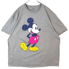 Disney 両面プリント Tシャツ ミッキー グレー Hanesボディ - メルカリ