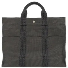エルメス HERMES トートバッグ エールライントート MM  キャンバス グレー シルバー金具 鍵・カデナ欠品 【中古】