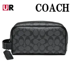コーチ バッグ セカンドバッグ アクセサリーポーチ ポーチ メンズ レディース COACH 2515 QBMI5 PVC シグネチャー セカンドバッグ チャコール/ブラック