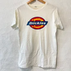 80s 90s ヴィンテージ！(^w^)b Dickies ディッキーズ クルーネック 半袖 Tシャツ ブランドロゴ ビッグプリント TEE トップス シンプル アメカジ ストリート コットン100% ホワイト メンズ 男性 サイズM