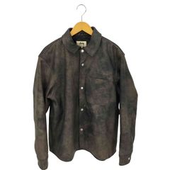 ステューシー Stussy 24SS Overshirt Leather 'Washed Black