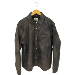 ステューシー Stussy 24SS Overshirt Leather 'Washed Black メンズ import：L のサムネイル