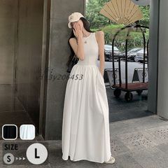 リゾートワンピース ノースリーブ 大人可愛い 夏ワンピース リゾートワンピ 白 結婚式 レディース サマー 体型カバー 小柄 海外旅行  vii3y206453