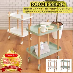 ROOMESSENCE(東谷)ワゴン2段2Dマルチワゴンキッチンワゴンサイドテーブルナイトテーブル人気木製スチールキャスター付きキッチン北欧シンプルナチュラルおしゃれコンパクト子供部屋多用途ワゴン丸みのある優しいフォルム愛着の湧くカタチ全2色PW-52.