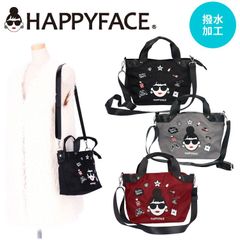 HAPPY FACE EMMA 2wayショルダーバッグ 刺繍 多機能 撥水加工 軽量 ショルダーバッグ 2wayバッグ お財布バッグ お財布ショルダー