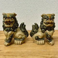 寿山石狛犬縁起物シーサー高さ約31cm 大きいサイズ