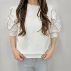 新品 TREFLE+1 トレフルプラスワン ホイップニット 半袖 ホワイト 白 フリーサイズ 無地 通気性 春夏秋 Uネック 上品 きれいめ ニットトップス ブランド 高級 アウトドア 通勤 仕事 オフィス 通学 可愛い シンプル カジュアル レディース