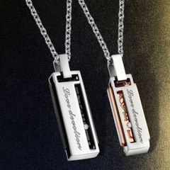 ネックレス メンズ シンプル ブラック シルバー プレート プレートネックレス ステンレスネックレス ダイヤモンド ステンレス 45cmアレルギー対応 ブランド