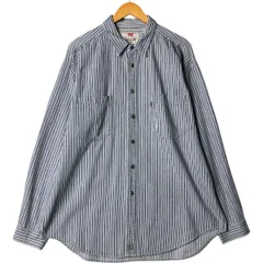 古着 90年代 リーバイス Levi's ストライプ柄 長袖 デニムシャツ メンズXL相当 ヴィンテージ/eaa580722